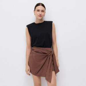 Spódnico-szorty z lyocellu - XXL - brązowy - damska - Reserved - 177GU-88X