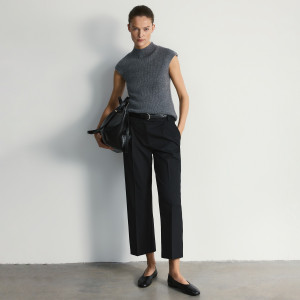 Spodnie z kantem - L - czarny - damska - Reserved - 177IS-99X