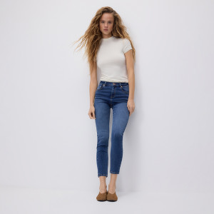 Jeansy slim push up - 36 - niebieski - damska - Reserved - 180DT-55J