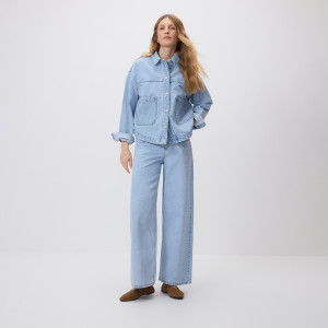 Jeansy wide leg comfort - 32 - niebieski - damska - Reserved - 182DT-05J