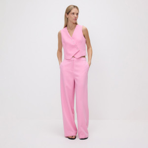 Spodnie z szerokimi nogawkami - L - różowy - damska - Reserved - 182IS-30X