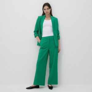 Spodnie z szerokimi nogawkami - M - zielony - damska - Reserved - 182IS-77X