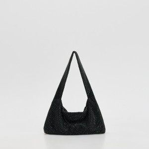Torebka hobo ze strassem - ONE SIZE - czarny - damska - Reserved - 187FE-99X
