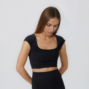 Krótki top - L - czarny - damska - Reserved - 189HT-99X