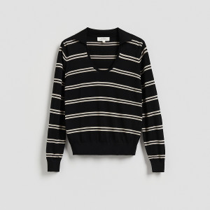 Sweter z lyocellem - L - czarny - damska - Reserved - 189IT-99X