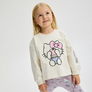 Koszulka Hello Kitty - 80 (9-12 m.) - kremowy - dziewczynki - Reserved - 191DB-02X