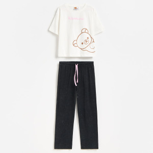 Dwuczęściowa piżama Rilakkuma - 98/104 (2-4 lata) - różowy - dziewczynki - Reserved - 191JL-30X