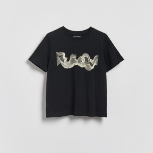T-shirt z nadrukiem - S - czarny - damska - Reserved - 194HT-99X