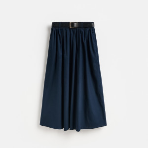 Bawełniana spódnica midi - L - granatowy - damska - Reserved - 194KR-59X