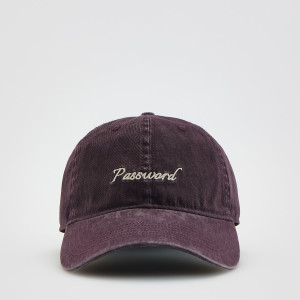 Czapka z haftowanym napisem - ONE SIZE - ciemnofioletowy - damska - Reserved - 202FD-49X