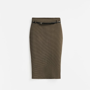 Spódnica midi z paskiem - XL - wielobarwny - damska - Reserved - 203KR-MLC