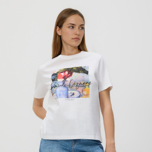 T-shirt z nadrukiem - XXL - biały - damska - Reserved - 206HT-00X