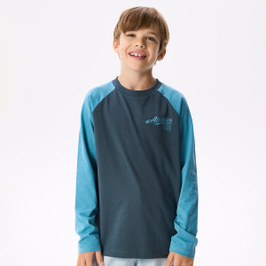 Bawełniany longsleeve - 140 (9 lat) - granatowy - chłopcy - Reserved - 207JY-59X