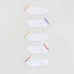 Białe skarpetki 5 pack - 25/27 - biały - dziewczynki - Reserved - 208JL-00X