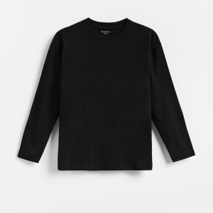 Bawełniany longsleeve - 164 (13 lat) - czarny - chłopcy - Reserved - 208JY-99X