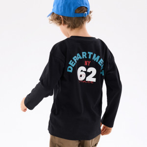 Bawełniany longsleeve - 146 (10 lat) - czarny - chłopcy - Reserved - 208JY-99X
