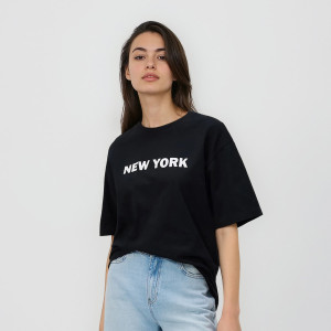 T-shirt z nadrukiem - L - czarny - damska - Reserved - 210HT-99X