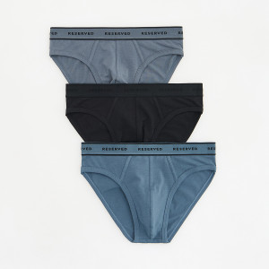 Bawełniane slipy 3 pack - M - granatowy - męska - Reserved - 210JE-95X