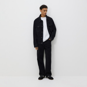 Jeansy loose z efektem sprania - 28 - czarny - męska - Reserved - 2149W-99J