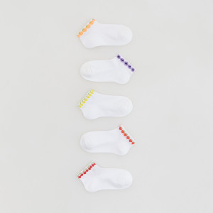 Białe skarpetki 5 pack - 19/21 - biały - dziewczynki - Reserved - 217JL-00X