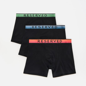 3 pack bokserek Long - M - czarny - męska - Reserved - 218JE-99X