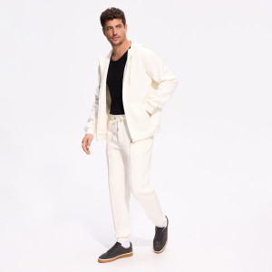 Dresowe spodnie slim - XL - złamana biel - męska - Reserved - 218JT-01X
