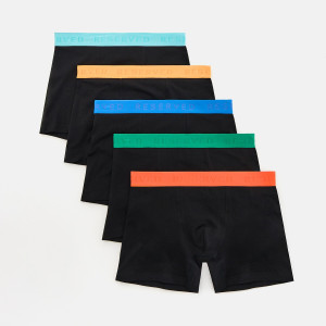 5 pack bokserek Long - S - czarny - męska - Reserved - 219JE-99X