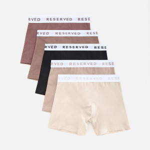 5 pack bokserek Long - XXL - brązowy - męska - Reserved - 220JE-88X