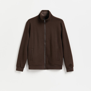 Bluza ze stójką - L - ciemnobrązowy - męska - Reserved - 221EF-89X