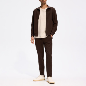 Spodnie slim z bawełny merceryzowanej - XXL - ciemnobrązowy - męska - Reserved - 221JT-89X