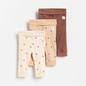 Bawełniane legginsy 3 pack - 80 (9-12 m.) - wielobarwny - dziewczynki - Reserved - 224EP-MLC