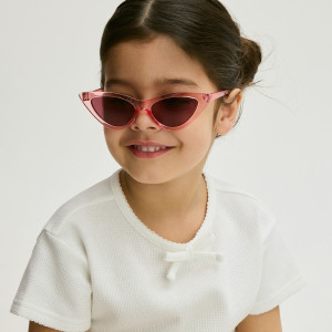 Okulary przeciwsłoneczne z różową oprawką - ONE SIZE - różowy - dziewczynki - Reserved - 227JL-30X