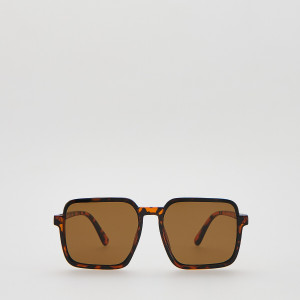 Kwadratowe okulary przeciwsłoneczne - ONE SIZE - brązowy - dziewczynki - Reserved - 229JL-88X