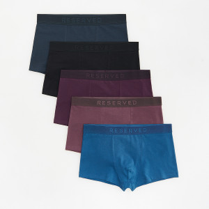 5 pack bokserek Classic - L - mahoniowy - męska - Reserved - 233JE-93X