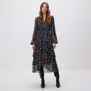Sukienka maxi w groszki - S - wielobarwny - damska - Reserved - 234HU-MLC