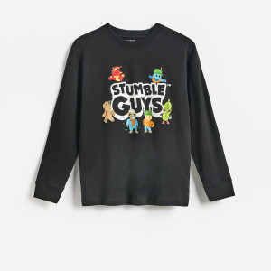 Longsleeve Stumble Guys - 134 (8 lat) - czarny - chłopcy - Reserved - 234JY-99X