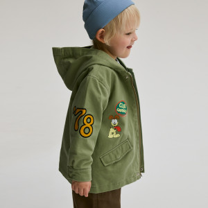 Kurtka z kapturem Garfield - 104 (3-4 lata) - zielony - chłopcy - Reserved - 235IM-87X