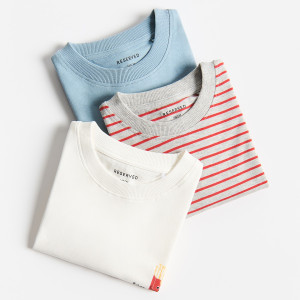 Bawełniany t-shirt 3 pack - 122 (6-7 lat) - jasnoszary - chłopcy - Reserved - 236JV-09M