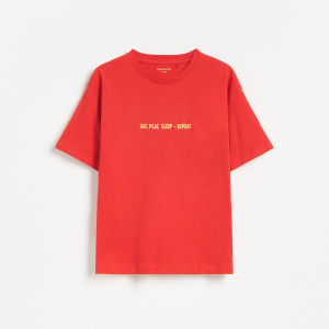 T-shirt z nadrukiem - 152 (11 lat) - czerwony - chłopcy - Reserved - 237JV-33X