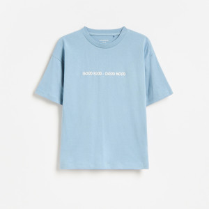 T-shirt z nadrukiem - 164 (13 lat) - niebieski - chłopcy - Reserved - 237JV-55X