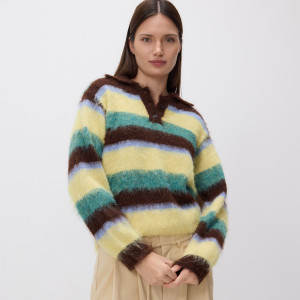 Sweter z kołnierzykiem - M - wielobarwny - damska - Reserved - 238IW-MLC