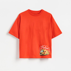 T-shirt z nadrukiem - 164 (13 lat) - czerwony - chłopcy - Reserved - 238JV-33X