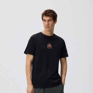 T-shirt regular z bawełny merceryzowanej - L - czarny - męska - Reserved - 242JA-99X