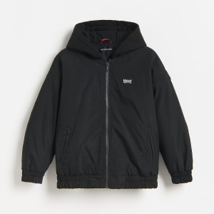 Kurtka bomber z nadrukiem - 158 (12 lat) - czarny - chłopcy - Reserved - 250JP-99X
