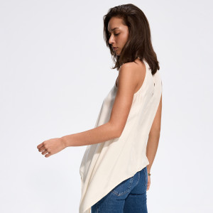 Top halter - XS - złamana biel - damska - Reserved - 251KR-01X