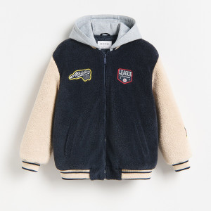 Kurtka bomber sherpa - 116 (5-6 lat) - granatowy - chłopcy - Reserved - 252JP-59X