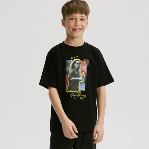 Bawełniany t-shirt Ronaldinho - 164 (13 lat) - czarny - chłopcy - Reserved - 252JV-99X