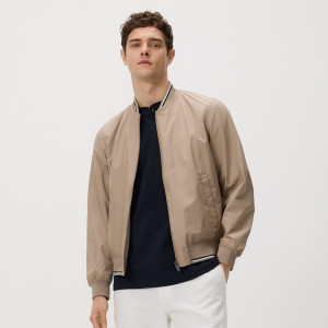 Kurtka bomberka ze stójką - L - beżowy - męska - Reserved - 256GU-80X