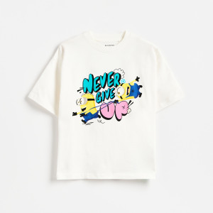 T-shirt Minionki - 122 (6-7 lat) - złamana biel - chłopcy - Reserved - 259JV-01X