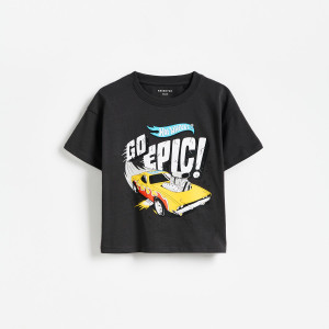 T-shirt Hot Wheels - 104 (3-4 lata) - ciemnoszary - chłopcy - Reserved - 262JV-90X